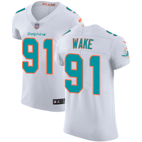 Nike Dolphins #91 Cameron Wake White Men's Stitched NFL Vapor Untouchable Elite Jersey